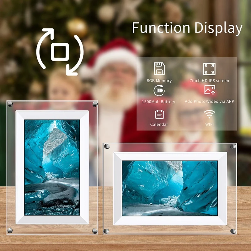 New 7-Inch Transparent Acrylic Digital Photo Frame Video Picture Music Player Electronic Photo Frame WIFI 8G