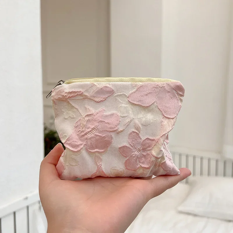 

Ins маленький кошелек для монет, мини-кошелек с принтом, губная помада, ключ, женская сумка для хранения гигиенических салфеток, тканевый органайзер на молнии для макияжа