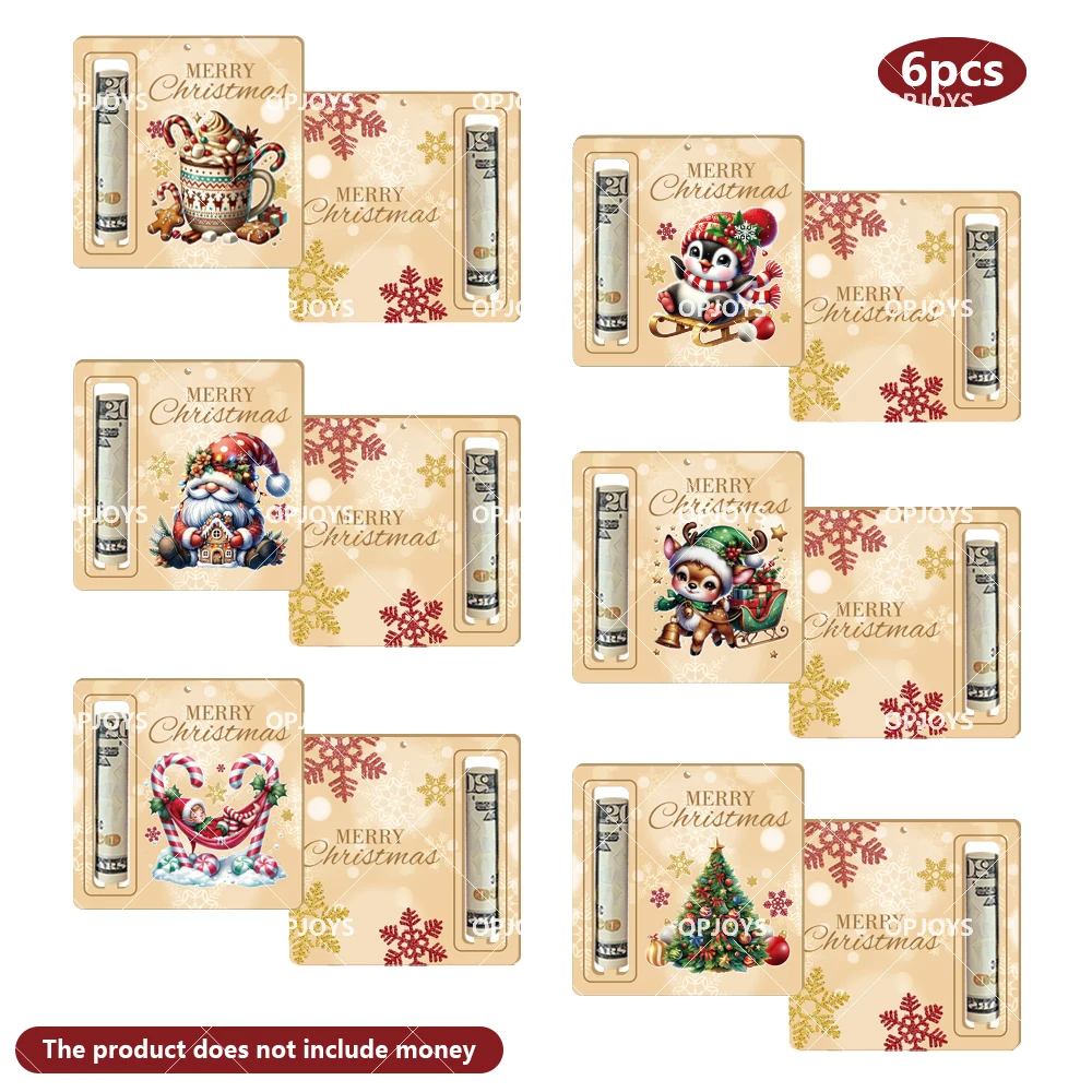 عيد الميلاد الديكور سنو المال كليب 6 قطعة/المجموعة ، ندفة الثلج أصحاب النقدية والحلي ، المعلقات شجرة الحسنات