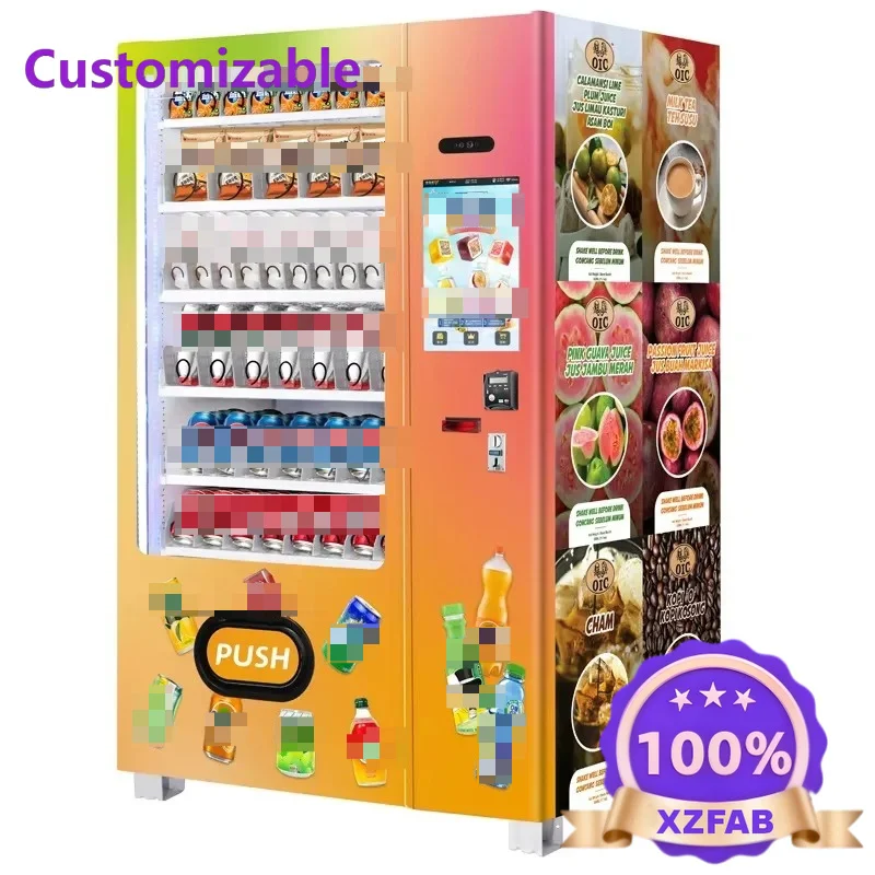 Factory Direct 2026 For Schools Community Colleges Universities Food Fruit Sweet Snacks and Drink Smart Fridge Vending Machine