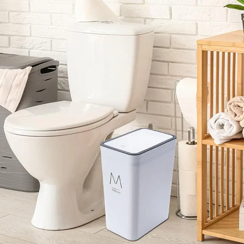 Toilet Trash Can Rectangular Household With Lid Kitchen Classification Press Type Bathroom Living Room Trash Bin  for bathroom