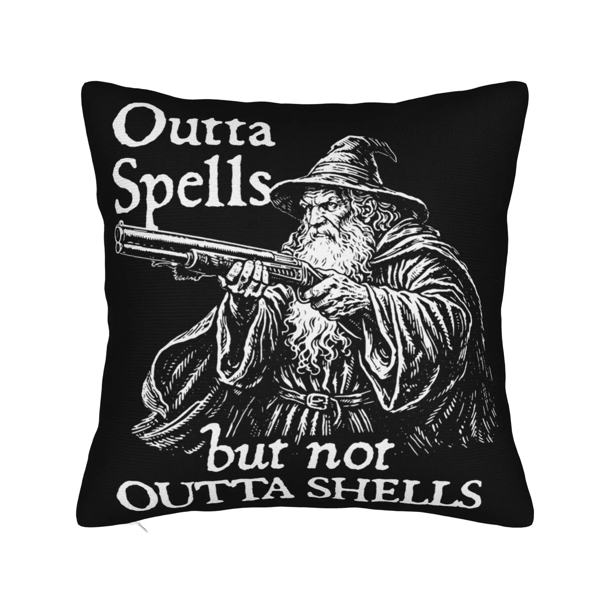 Outta Spells But Not Outta Shells Wizard Meme Pillowcase Printing Cushion Cover Decoration  Pillow Case Cover Home Square 18