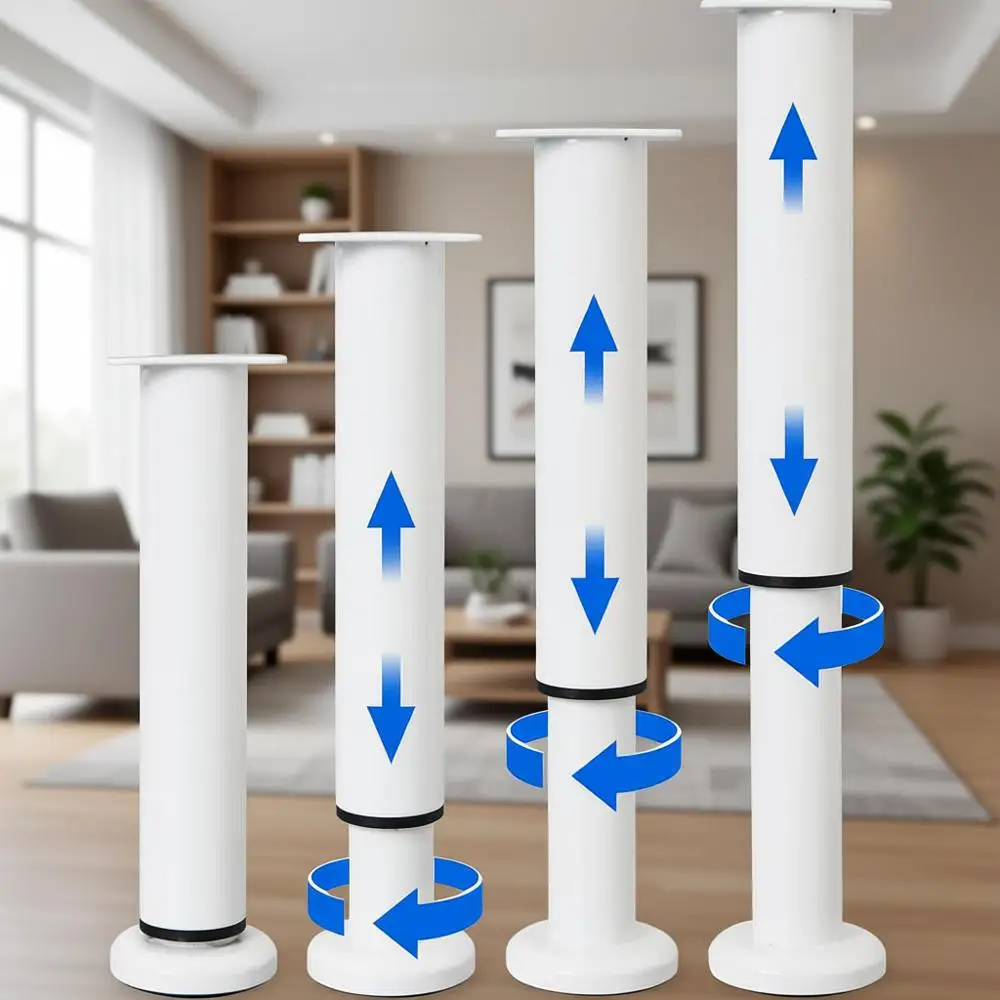 

Adjustable Height Bed Support Legs with Screws, Heavy-Duty Replacement for Furniture, 7.08-12.2 White