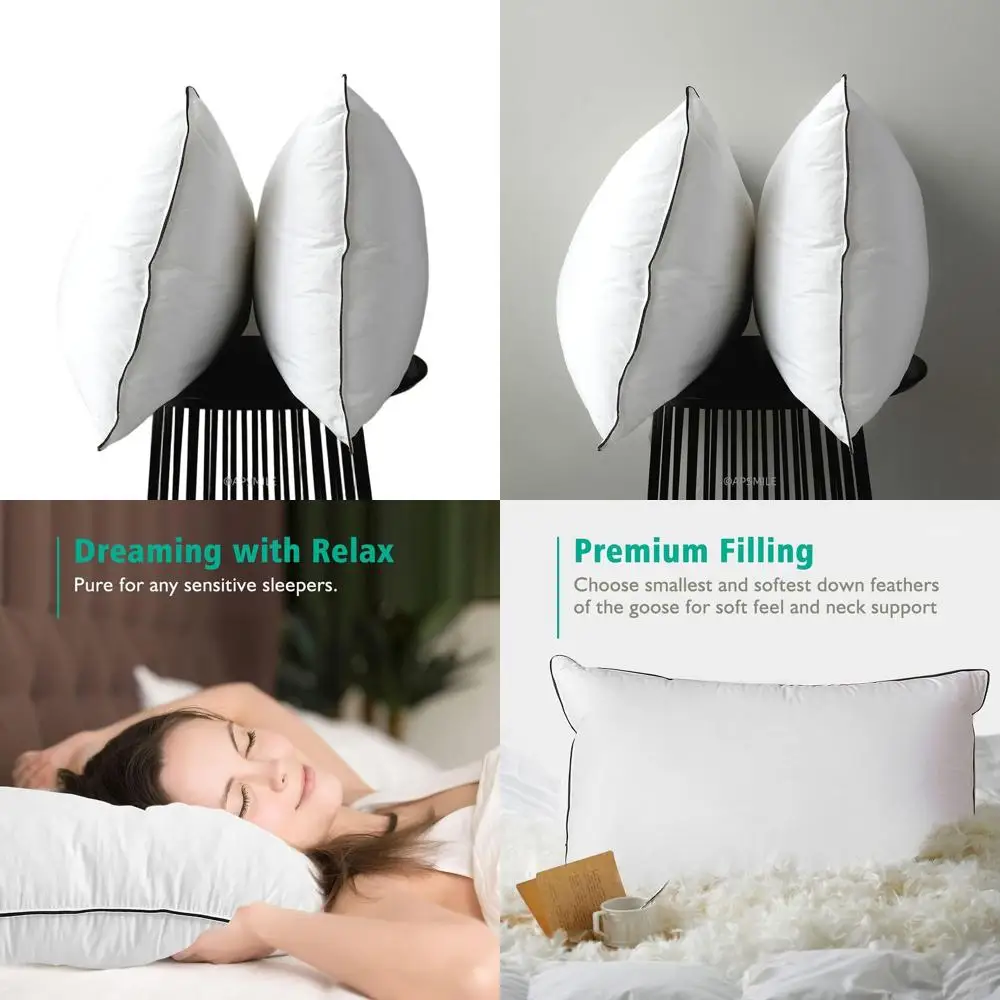 

Набор из 2 подушек с наполнителем из гибридного пуха и пера, в чехлах из органического хлопка, стандартный размер