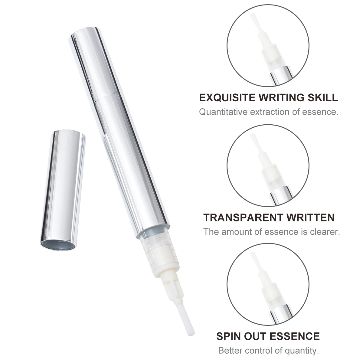 

5pcs Empty Makeup Pen Brush Tip 5ml Portable Nail Polish Container for Lip Gloss Nail Oil Essential Oils Perfume Salon Use