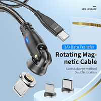 USLION PD 60W Magnetic Fast Charging Cable USB C to Type C Mirco Data Cord for iPhone 16 1Pro Max Xiaomi 15 Oneplus 13 POCO X7