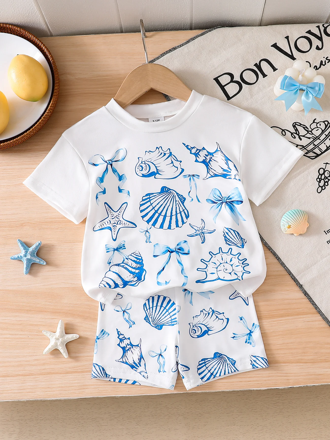 

2-Piece Set for Baby Girls: Summer Thin Short-Sleeve Shorts Outfit, Animal Cartoon Print Round Neck Pullover Top + Matching Elastic Waist Pants, Cute and Fashionable Two-Piece Set for Girls, Newborn Birthday Gift, Comfortable and Soft, Suitable for Ages 0