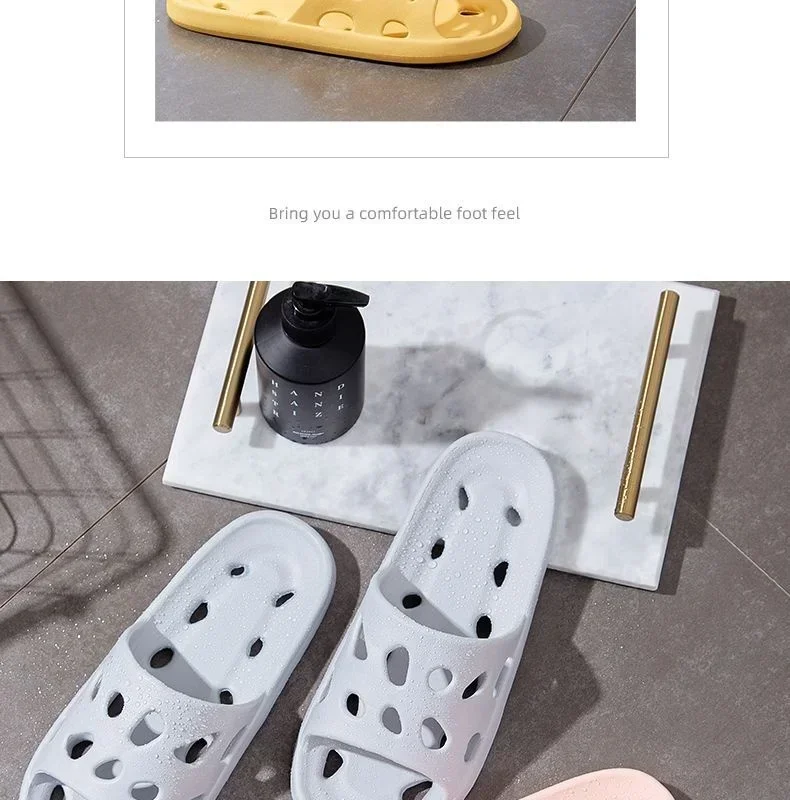 Pantuflas de baño para mujer, sandalias de verano con diseño de queso, zapatos de EVA para hombre, chanclas suaves antideslizantes, pantuflas de interior para parejas