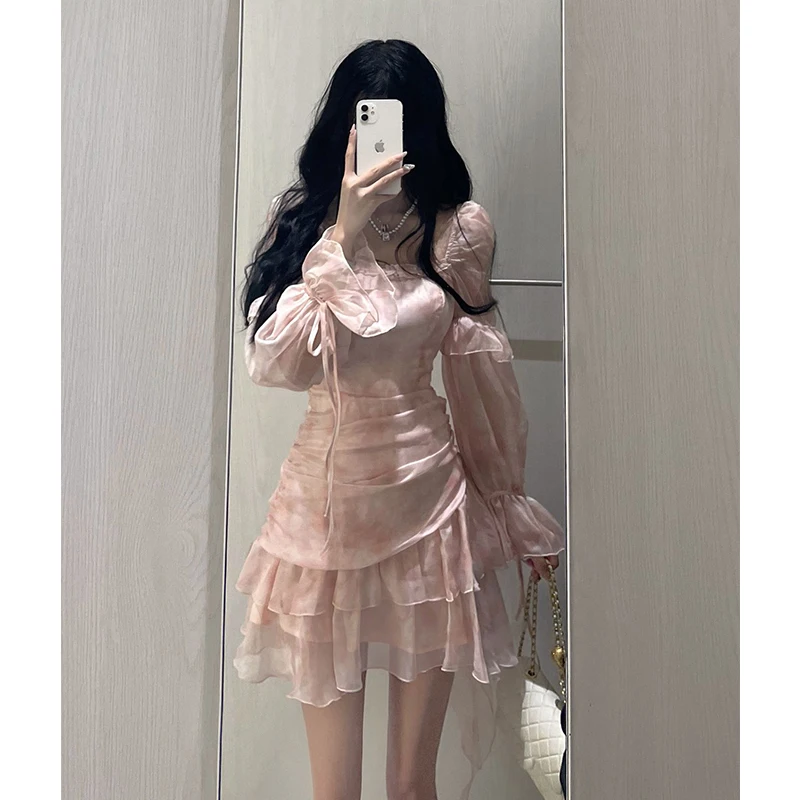 High Quality |Pink Women Dress For Spring New Classic Style Waist Skirt