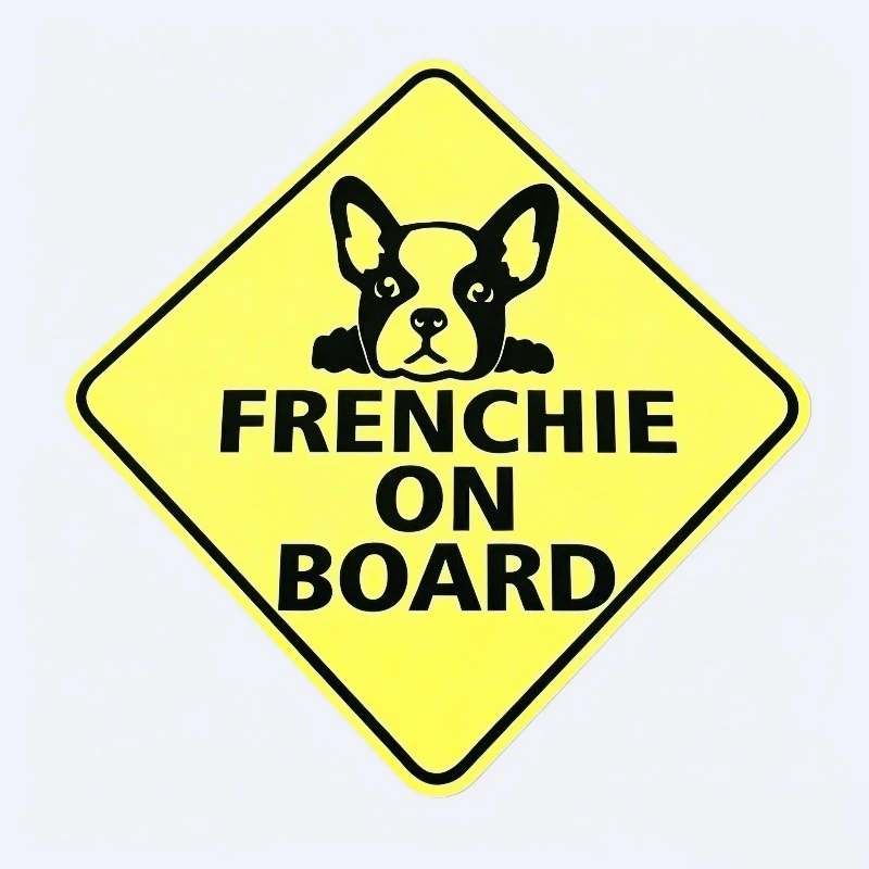 

13cm Cartoon French Bulldog Sticker Car Warning Mark Decal