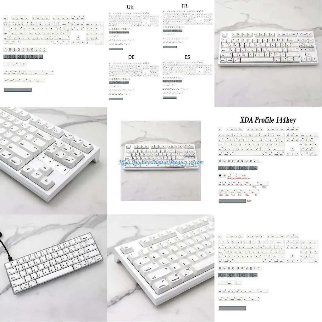 

U2JE For MAC-ISO Cherry MX-Switches Mechanical Keyboard DIY White Keycap Set XDA
