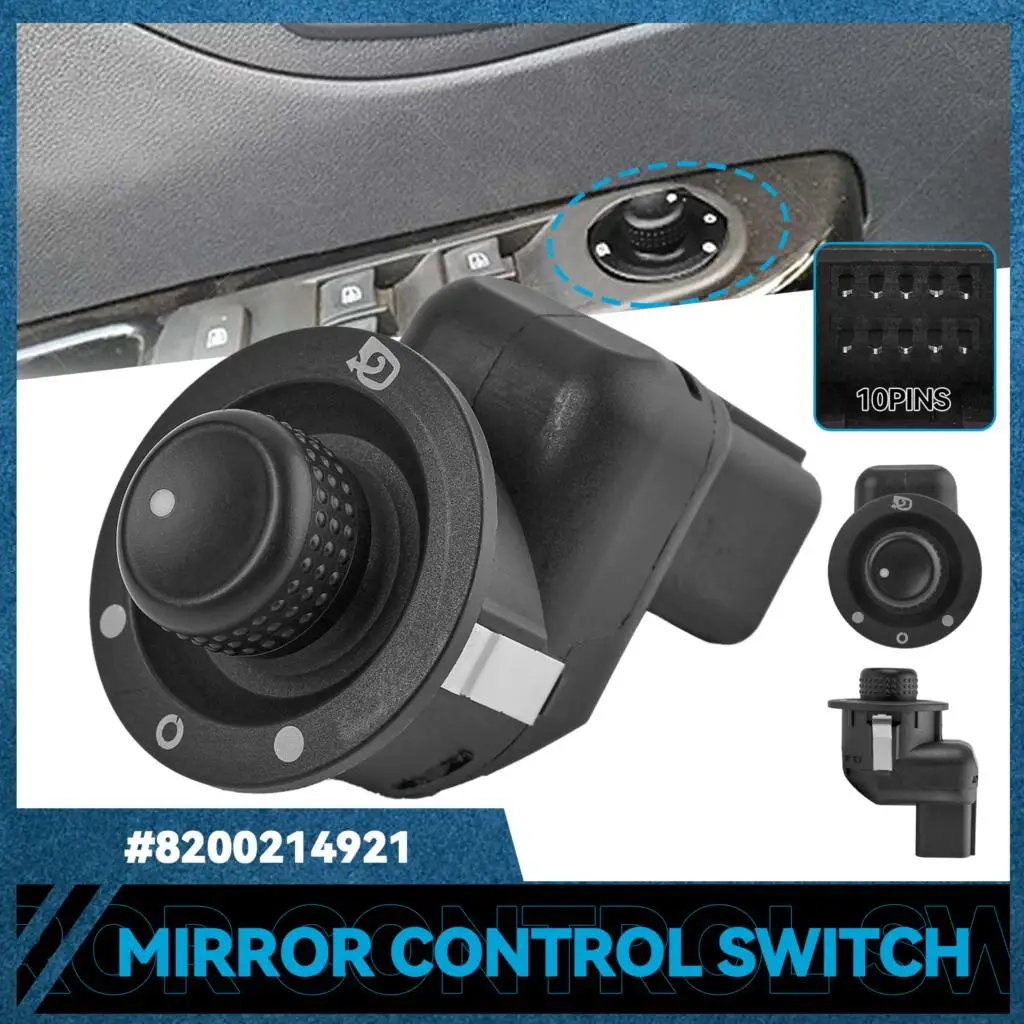 8200214921 Electric Wing Mirror Adjuster Switch Rear View Control Knob Button For Renault Captur Clio MK4 Modus 8200676529 10Pin