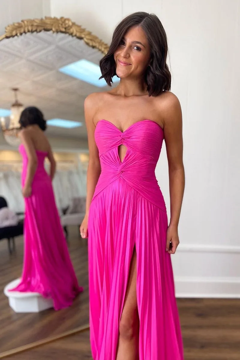 Sweetheart Chiffon Prom Dress Long Side Slit Vestidos De Gala Mujer Formal Party Dress A Line Evening Gown for Women 2024