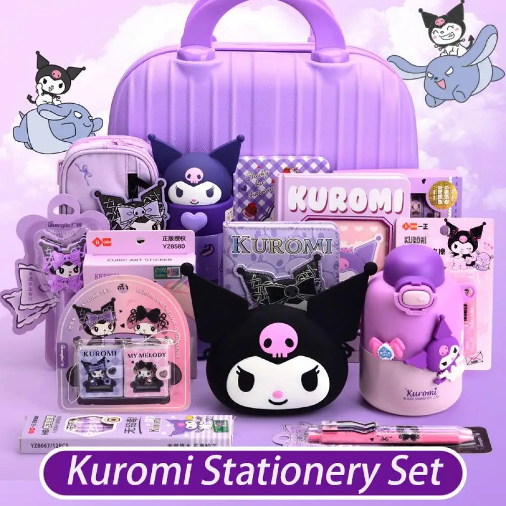 Anime Sanrio Kuromi Stationery Set Primary School Student School Supplies School Season Stationery Gift Package Birthday Present