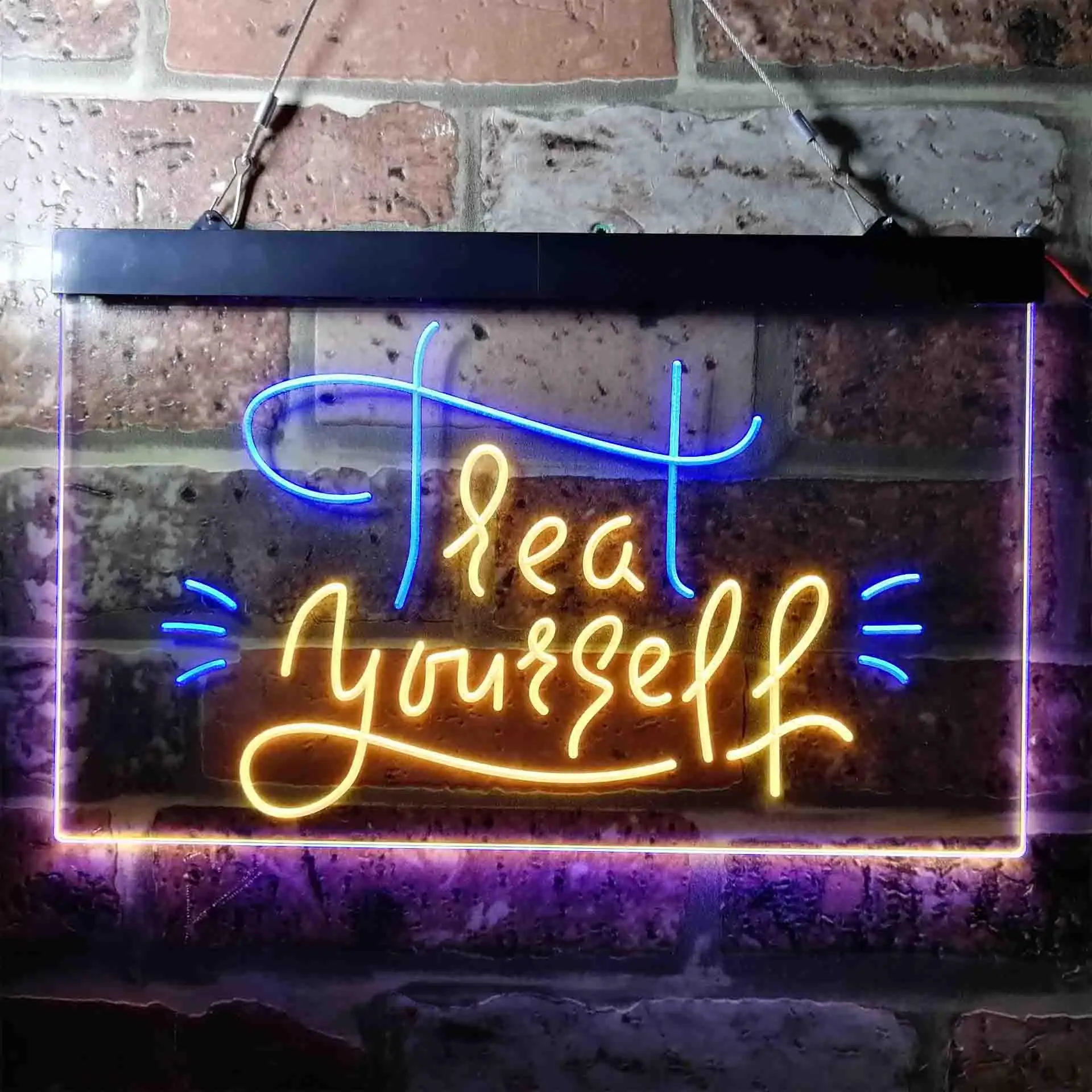 

Treat Yourself Room Decoration Dual Color Led Neon Sign st6-i3695
