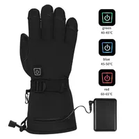 2026Outdoor Sports PU Touch Screen Electric Heating Thermal Ski Glove Rechargeable Battery Heating Gloves for Unisex Waterproof