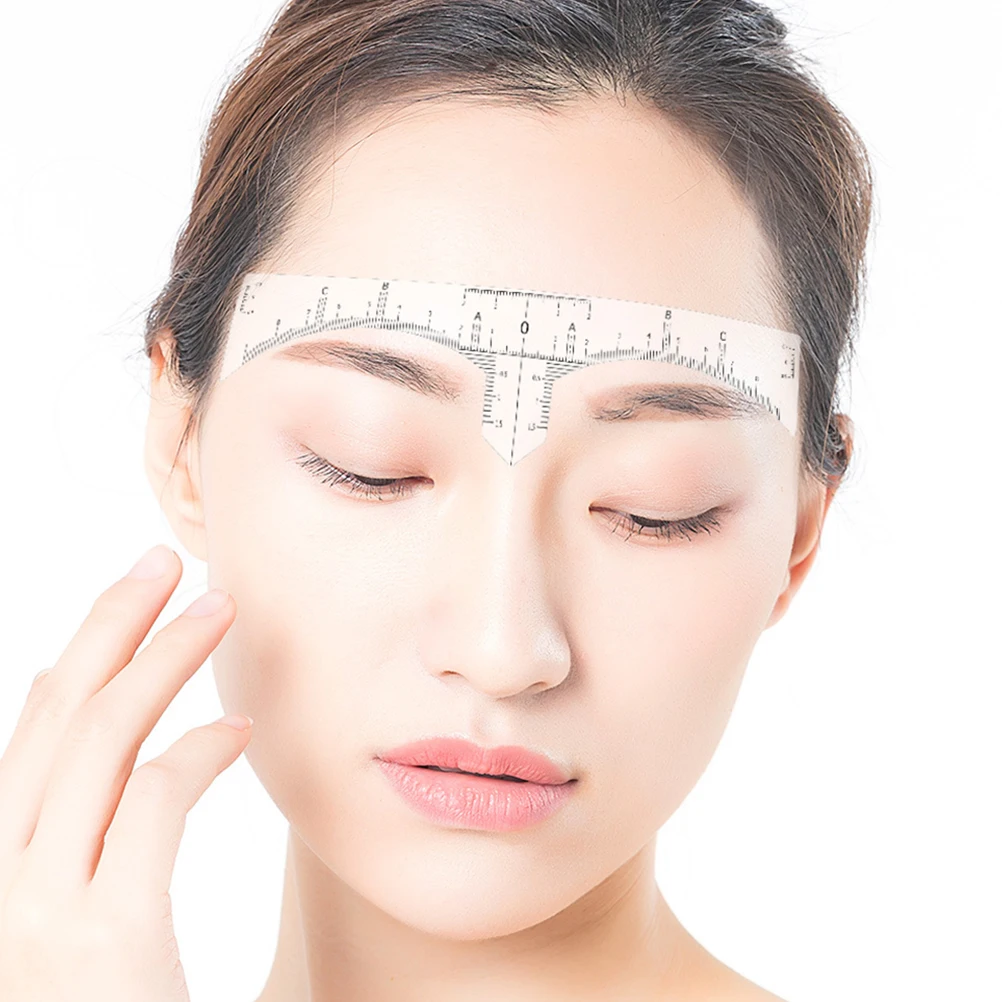 

1 Roll White Disposable Eyebrow Ruler Sticker Adhesive Brow Measurer for Symmetrical Brows Easy Application Eyebrow Scale Guide