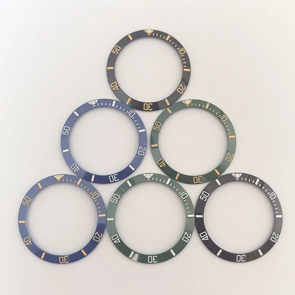 

38 мм керамический сплав, безель для часов, вставка, кольцо, наклон, подходит для корпуса часов 40 мм, NH35 NH34 GMT, мужские часы для дайвинга, аксессуары