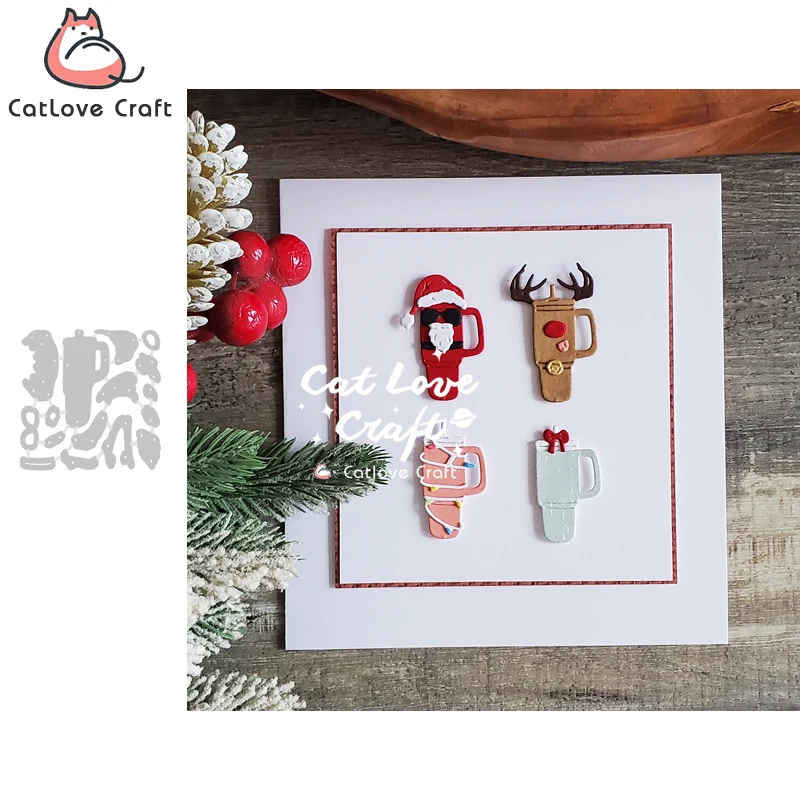 Catlove Weihnachten Tasse Metall Schneiden Stirbt Scrapbooking Form Messer Schablone Stanzen Karte, Der DIY Handwerk Präge Neue Stirbt Für