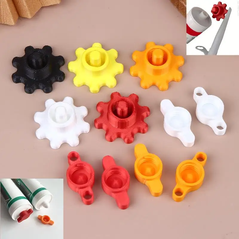 

Set of 10 Orange Glue Bottle Caps - Sturdy Plastic Seal Caps for Regular Adhesive Bottles, Mobile Decor Tools