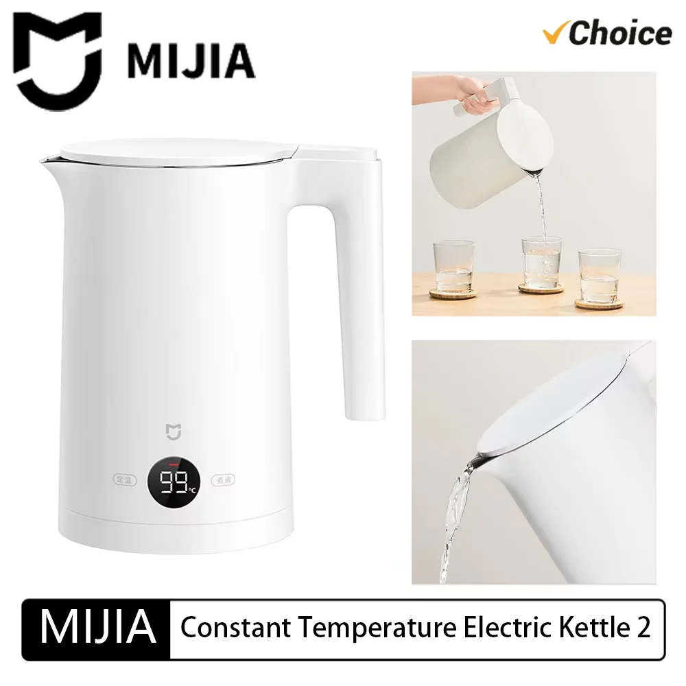 New MIJIA Constant Temperature Electric Kettles 2 Stainless Steel LED Display Four Thermos Modes Kettle Tea Coffee 1800W 220V
