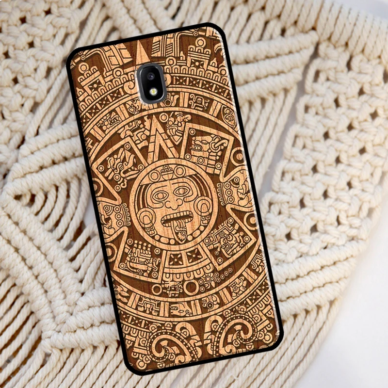 Mayan Calendar Wood Pattern Bumper Case For Samsung A9 J8 J4 J6 A6 A8 Plus 2018 A3 A5 2016 J3 J5 J7 2017 Cover Shell