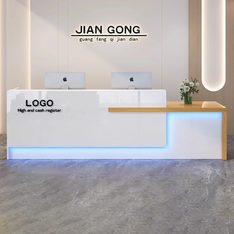 

Beauty Modern Reception Desk Display Counter Luxury Salon reception counter Premium Small recepcion mostrador office Furniture