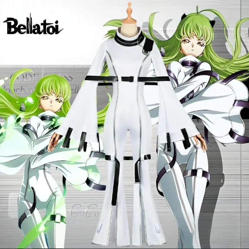 

Anime Codee Geass Lelouch of The Rebellion CC Cosplay Costume White Uniform Jumpsuit Woman Halloween Carnival Party Role Play