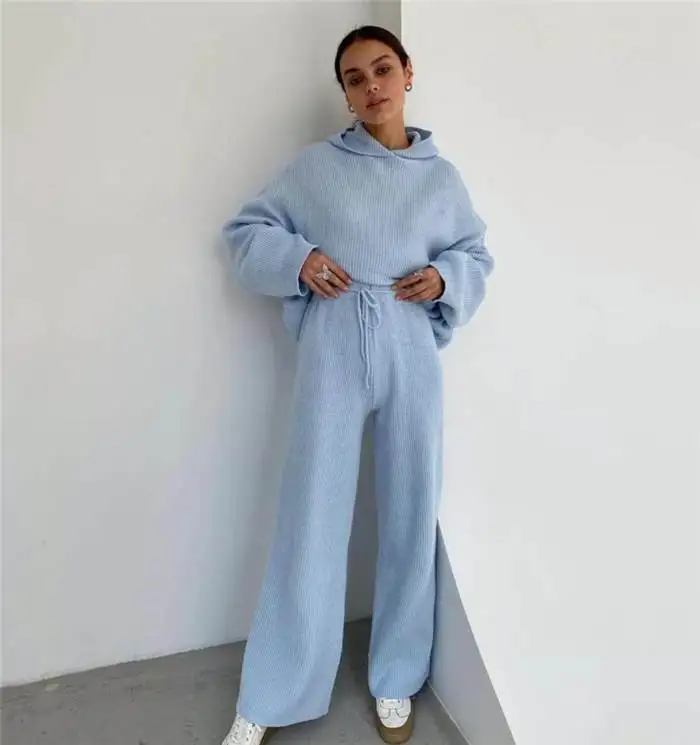 

Fashionable Autumn Collection Womens Two Piece Outfit Casual Hoodie Jogger Set Sportswear 2025