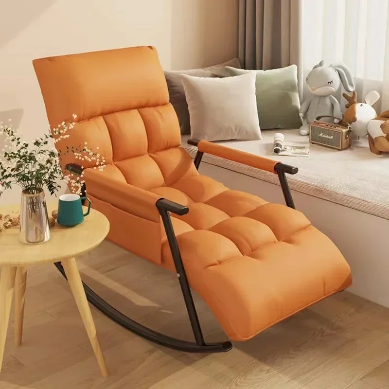 Adult Rocking Chair Living Room Relaxing Lounge Armchair Bed Balcony Sun Recliner Foldable Storage Lazy Sofa Furniture