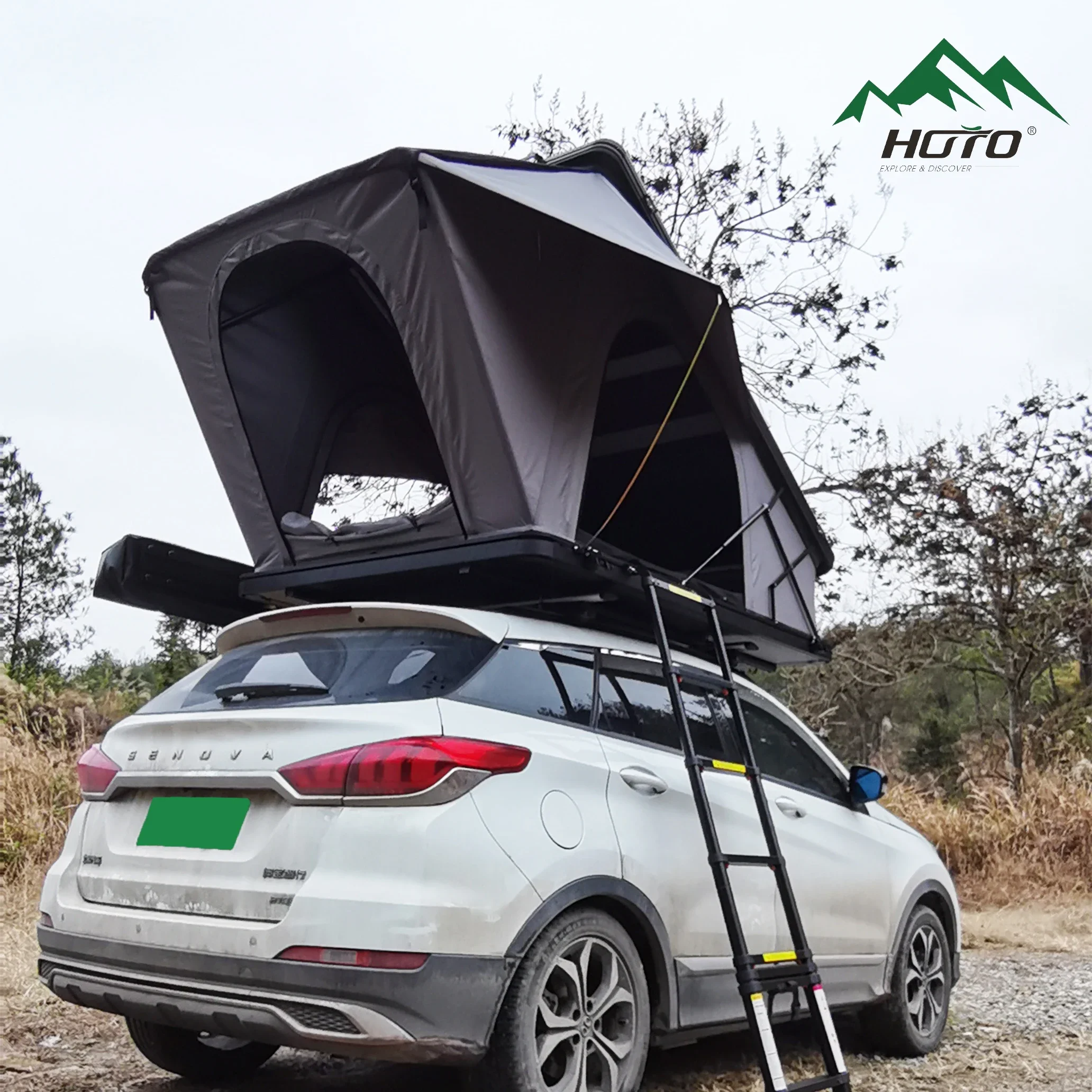 Triangle Car Rooftop Tent Box Aluminum Hard Shell Tent Box Outdoor Camping Hardshell Roof Top Tent For Vehicles Suv