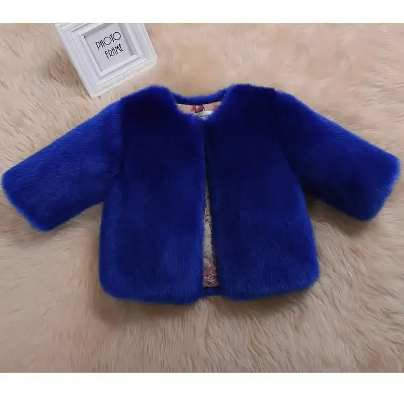 Kinder toddler child boy baby kid clothes robocar costume roupas fur coat vestido girl outerwear luxury fur jacket dress cloak