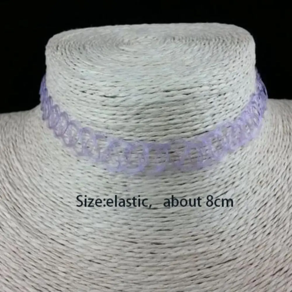 1PC Multi Color Choker Necklace Vintage Elastic Tattoo Choker Braided Fish Thread Retro 90s Necklace Fashion Gothic Jewellery