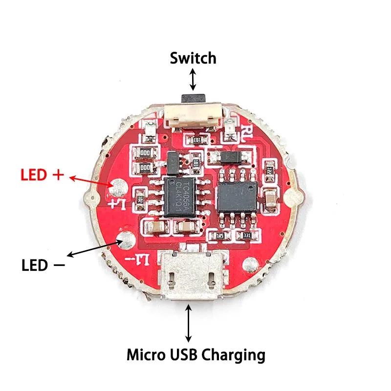 Circuito della torcia elettrica 3.7V piastra di guida del faro del diametro di 26mm 10W LED piccoli accessori di riparazione dell\'illuminazione