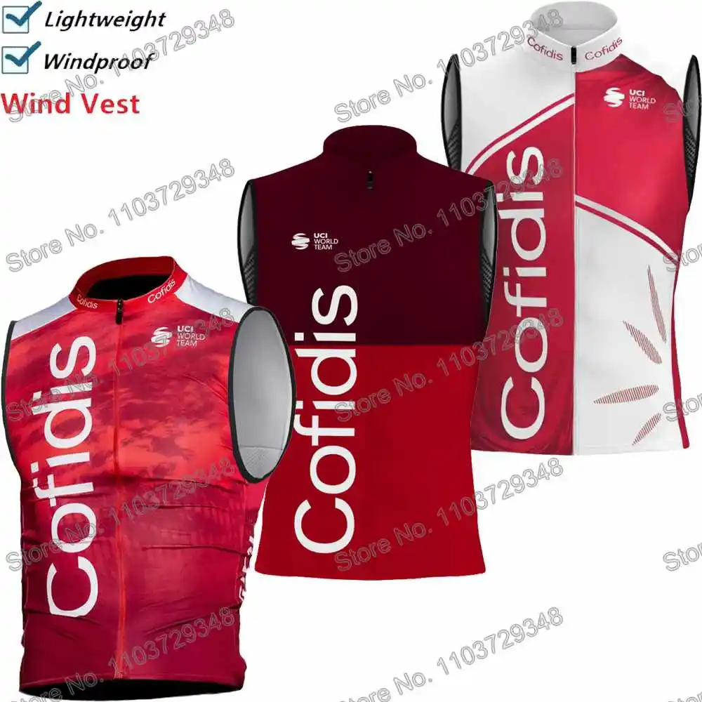 Team Cofidis 2025 велосипедный жилет ветровка Pro Race мужской ветровой жилет летний дорожный велосипедный трикотаж без рукавов MTB женская велосипедная куртка