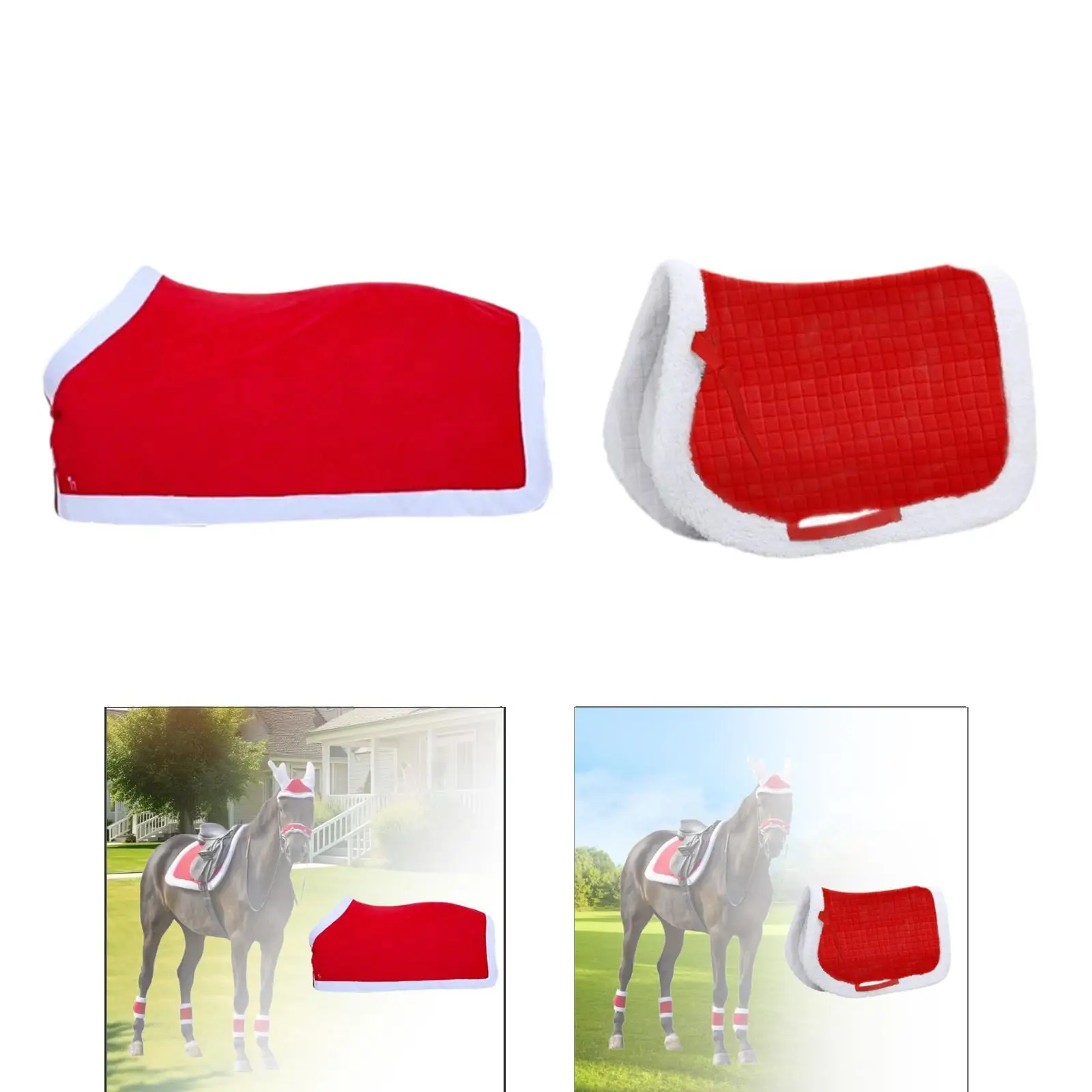 Equestrian Blanket for Horses with Saddle Pad And Christmas Costume