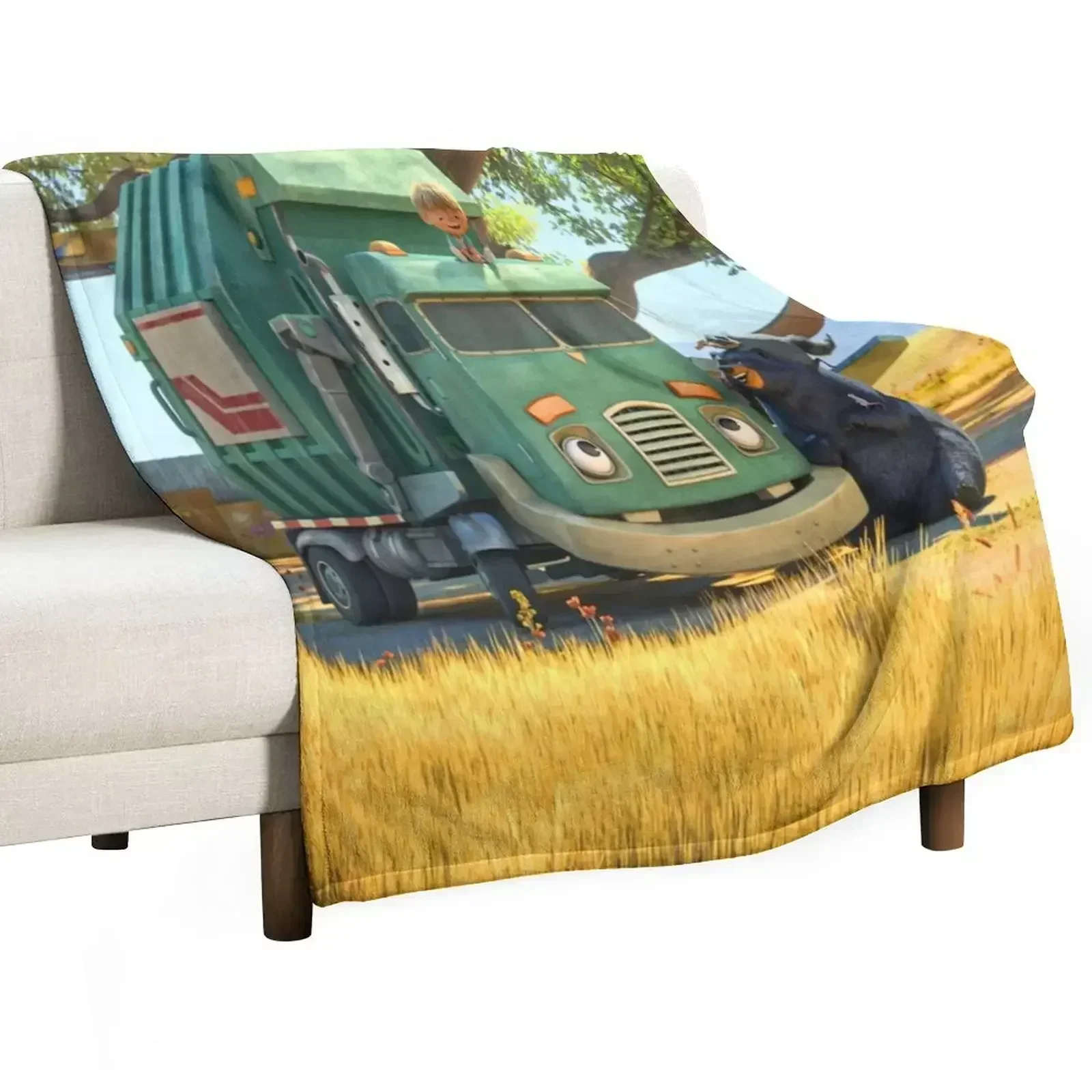 Funny Trash Truck gift for fans trash truck netflix Throw Blanket Flannel warm winter Blankets