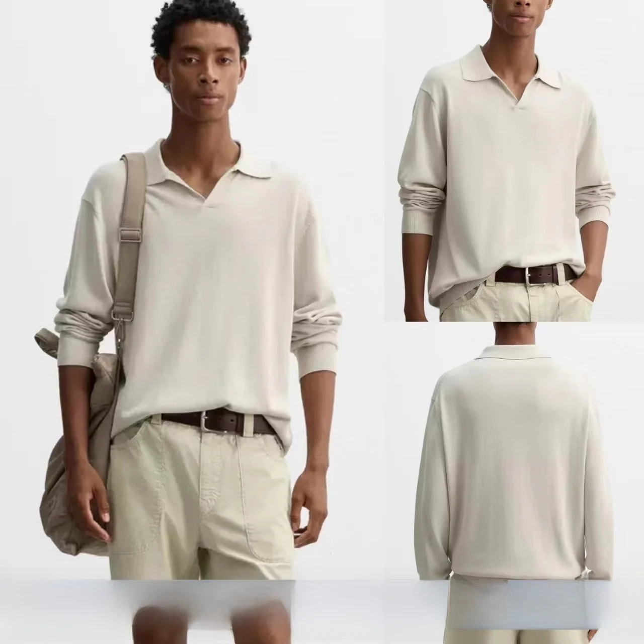 

New Autumn Men's Cotton Haax Blend Knitted Long Sve irt Sweater Casual Comfortable Breathable Faionable