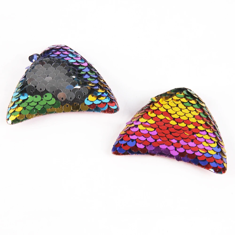 sequin reversible sequin cat ears accessories,Making Supplies, DIY Craft for Keychain, Lanyard, Necklace, and Accessories -for C