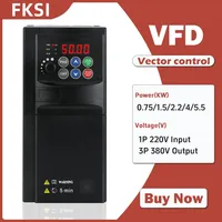 NEW 220V to 380V VFD 0.75KW-5.5KW 1phase to  3 phase output SU600 Variable Frequency Drive Motor Speed Control Inverter