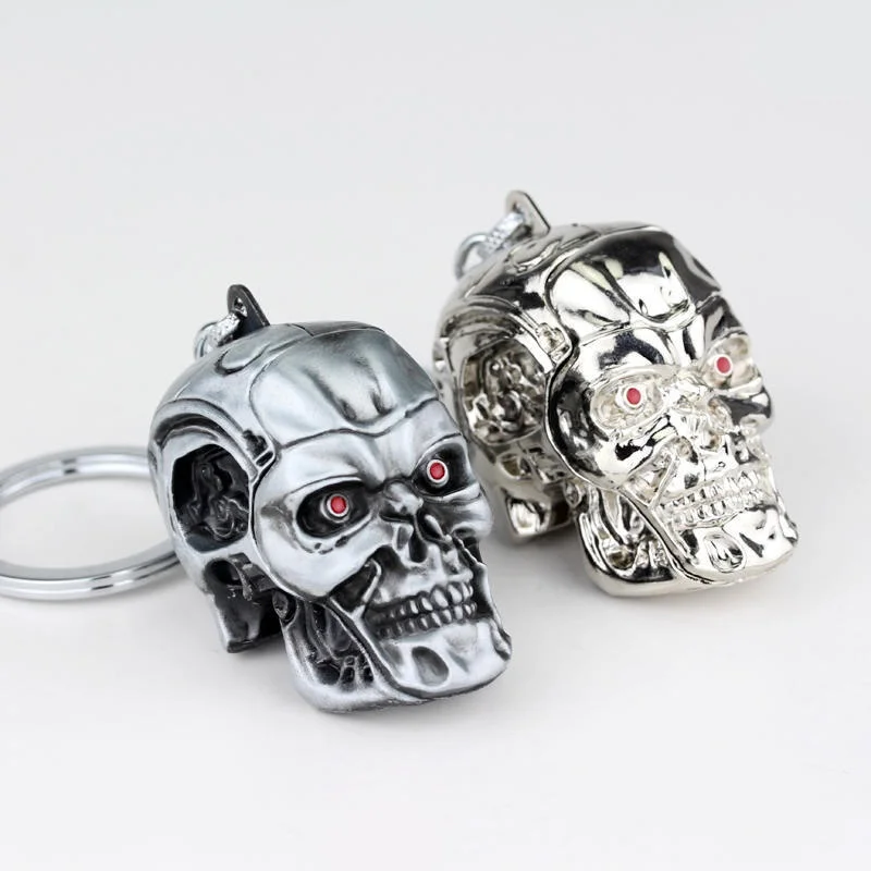 1Pc Vintage Aviator Skull Head Pendant Skull Head Keychain Men Women Fashion Pendant Keyring Jewelry Car Key Accessories