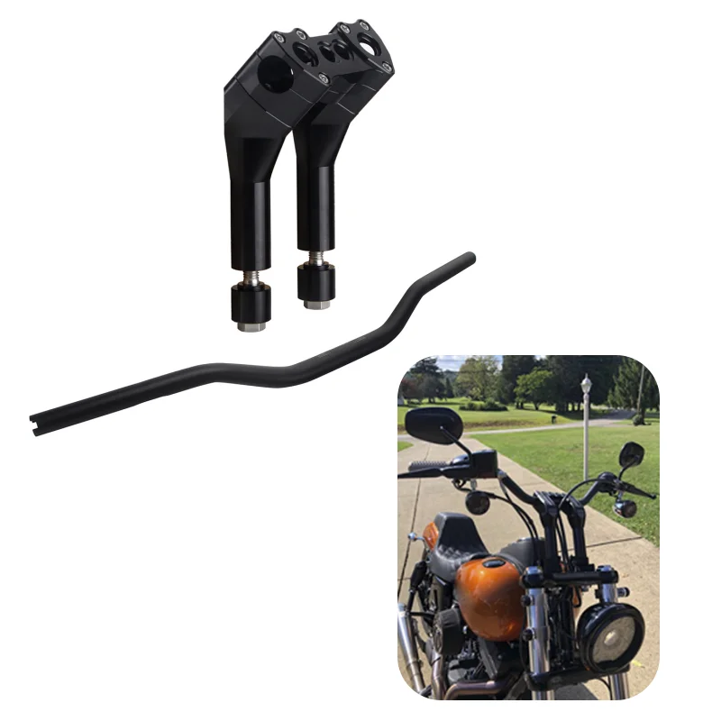 

Motorcycle Modular 28mm Handlebar 6"+1" Rise 1.5" Pullback Bar Clamp Riser for Harley Dyna Softail Sportster Street Bob FXR