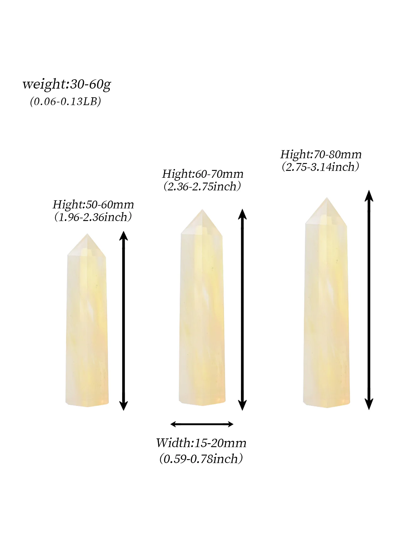 1PC Synthetic Yellow Fused Stone Crystal Point Reiki Healing Stone Hexagonal Prisms Obelisk Wand Tower Energy Meditation Gift