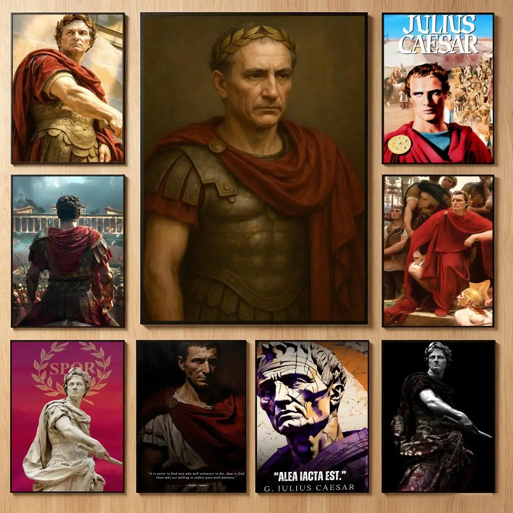 Historical Epic Movie G-Gaius Julius Caesar Poster Classic Self-Adhesive PP Wall Sticker for Living Room Bar Decor Gift