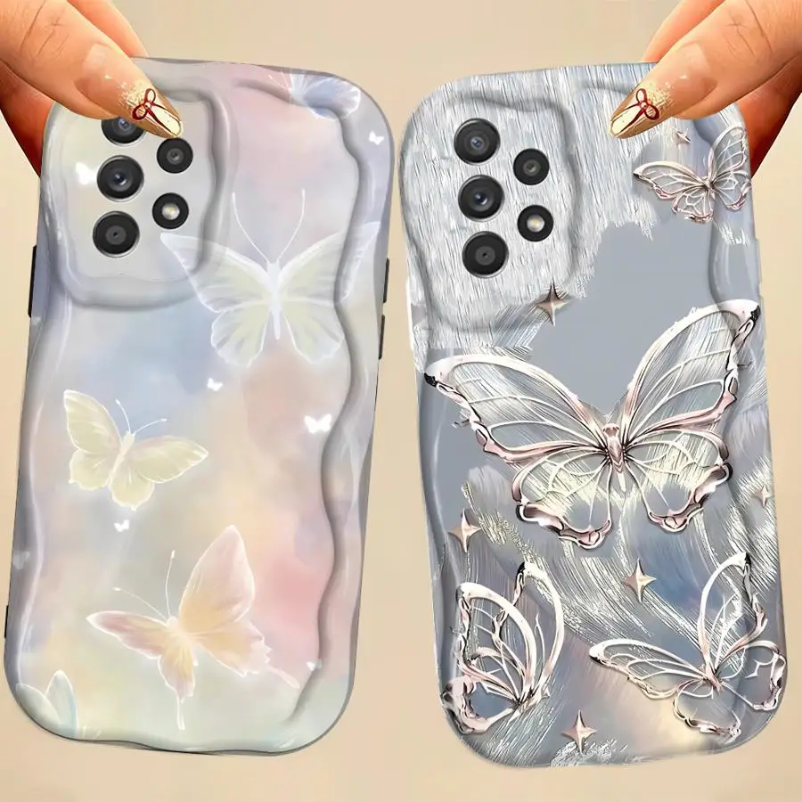 Phone Case for Samsung Galaxy A32 A55 A35 A52 A53 A23 A21s A25 A54 A73 A24 Soft TPU Beautiful And Elegant Butterfly