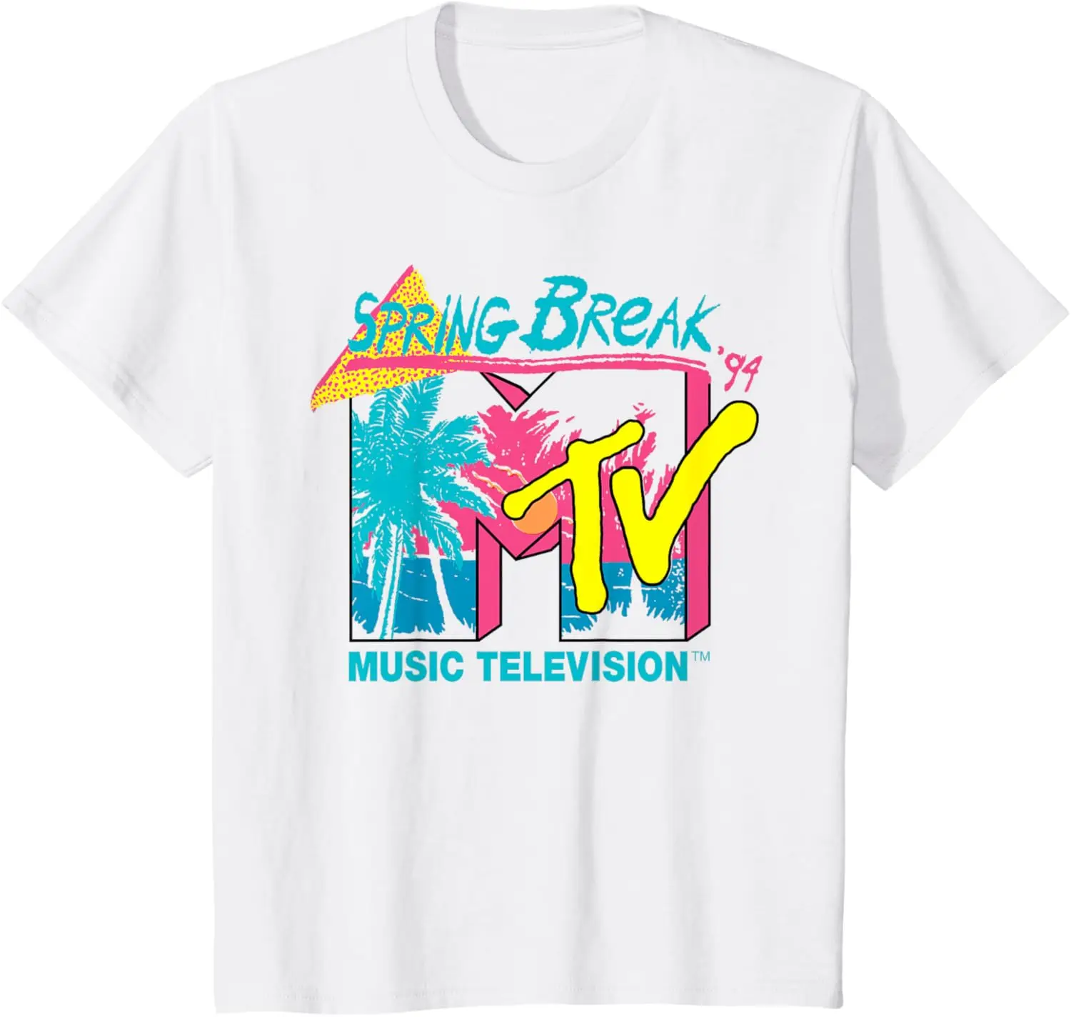 Retro Style Pure Cotton Short Sleeve Women's T-shirt MTV Spring Break 94 T-Shirts Print Tee Men's Clothing Y2k Tops