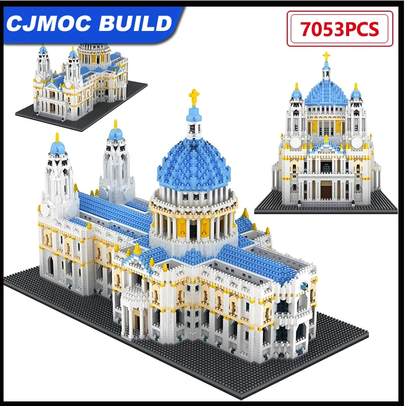 7053 Pcs City Mini St Paul Cathedral Architecture Building Blocks Famous Castle Moc Bricks Educational Gifts Toys For Children