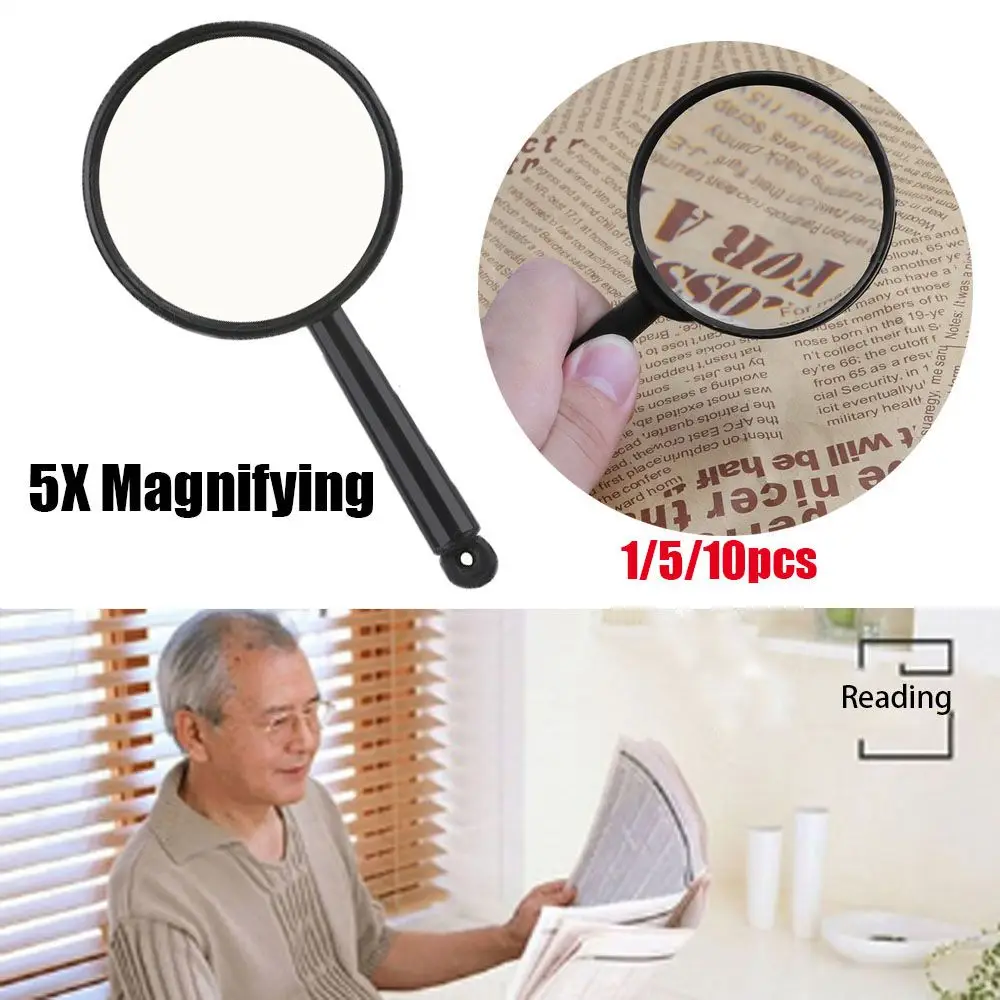 1/5/10pcs Mini Pocket Insect viewer Educational Tool Jewelry Loupe Hand Held Magnifier  5X Magnifying Reading Glass Lens