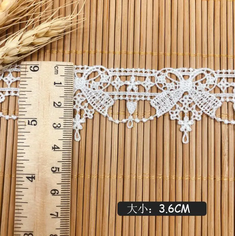 2 Meters/lot Width 3.6cm 3D Embroidery Floral Lace Applique Trim Sewing Fabrics DIY Garment Underwear Cheongsam Hair Band