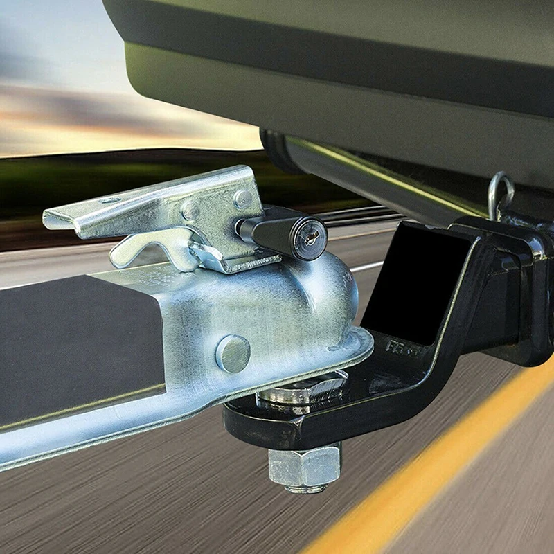 1 Set Tow Boat RV Truck Car Parts Zinc Alloy 1/4" Trailer Hitch Coupler Lock Anti-theft Locking Hauling Security Towing Tow Bar